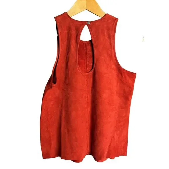 Jakett New York Evelyn Suede Tank Top Cayenne Size S NWT